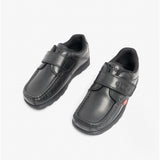 FRAGMA SINGLE STRAP Boys Leather Moccasin Shoes Black