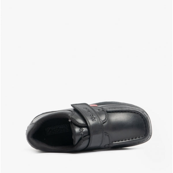 FRAGMA SINGLE STRAP Boys Leather Moccasin Shoes Black