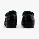 BELMONT Boys Leather Tramline Loafers Black