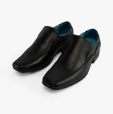 BELMONT Boys Leather Tramline Loafers Black