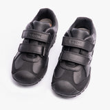 N.SAVAGE B B Boys Leather Touch Fasten School Shoes Black