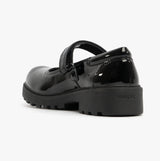 CASEY B Girls Patent Mary Jane School Shoes Black