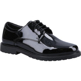 VERITY Girls Leather Derby Lace-Up Shoes Black Patent