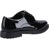 VERITY Girls Leather Derby Lace-Up Shoes Black Patent