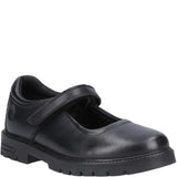 TANYA Girls Leather Touch Fasten Shoes Black