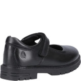 TANYA Girls Leather Touch Fasten Shoes Black