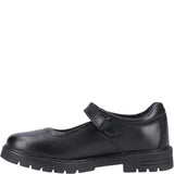 TANYA Girls Leather Touch Fasten Shoes Black