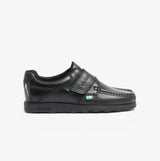 FRAGMA SINGLE STRAP Boys Leather Moccasin Shoes Black