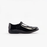 POPPY Girls Patent School Shoes Black