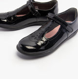 POPPY Girls Patent School Shoes Black