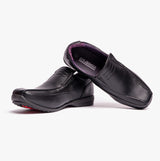 B612A Boys Slip On School Shoes Black