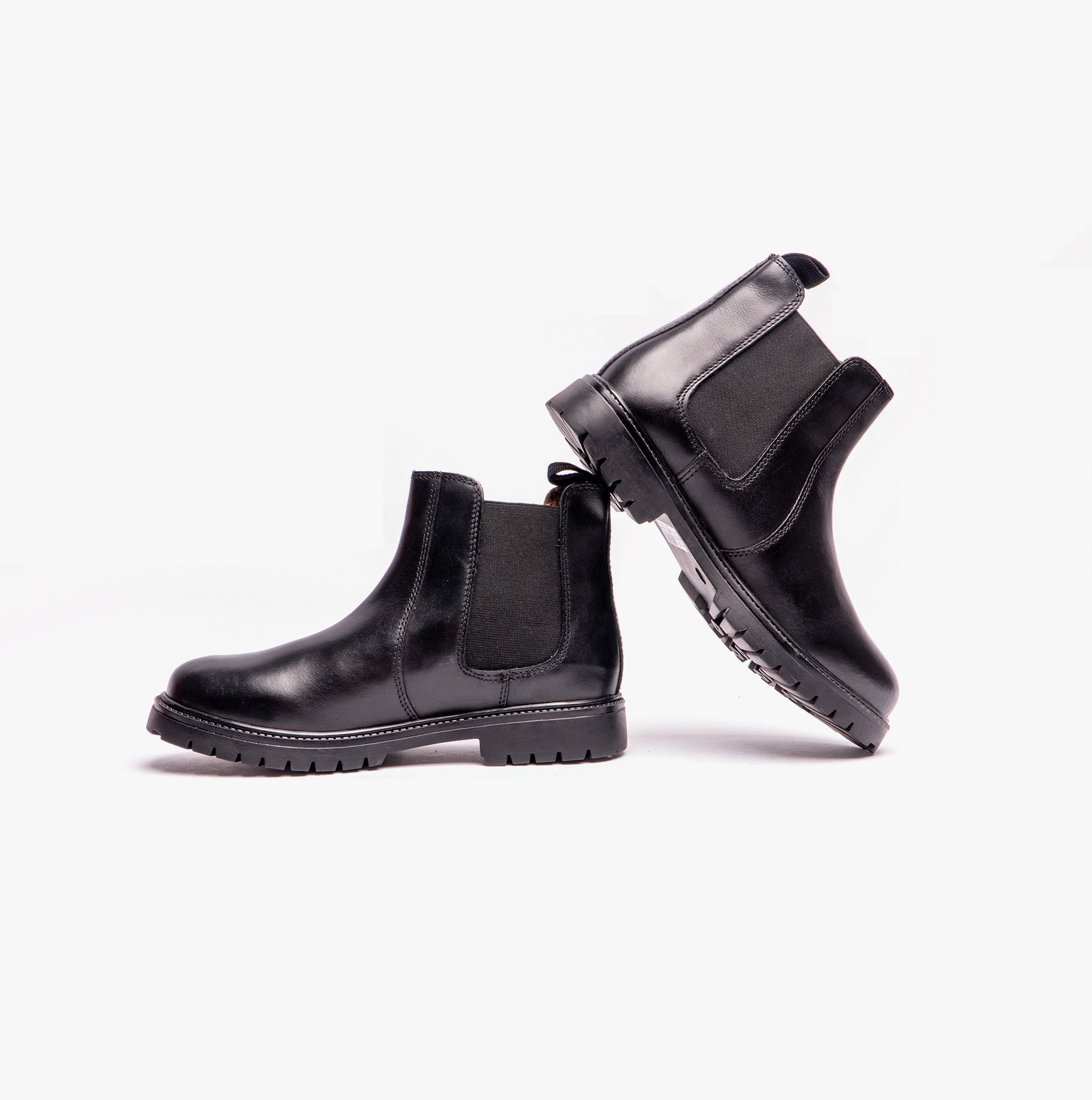 Roamers B525A Unisex Kids Leather Chelsea Boots Black - B525A - 1 - SchoolShoes.co.uk