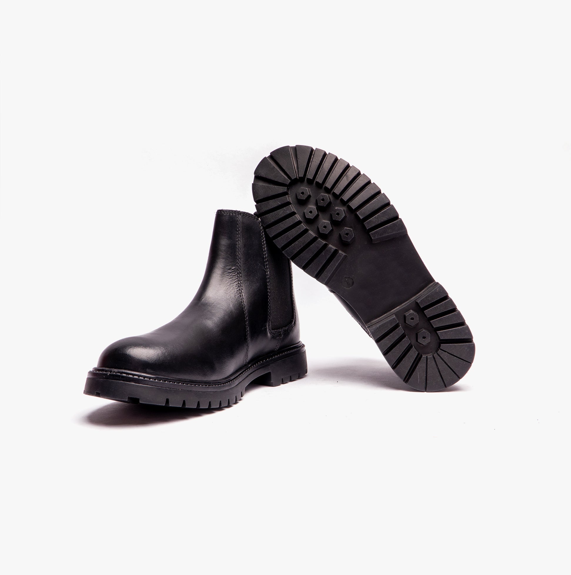 Roamers B525A Unisex Kids Leather Chelsea Boots Black - B525A - 1 - SchoolShoes.co.uk